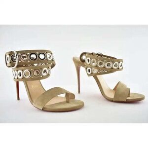 Christian Louboutin Beige Heels with Circular Details